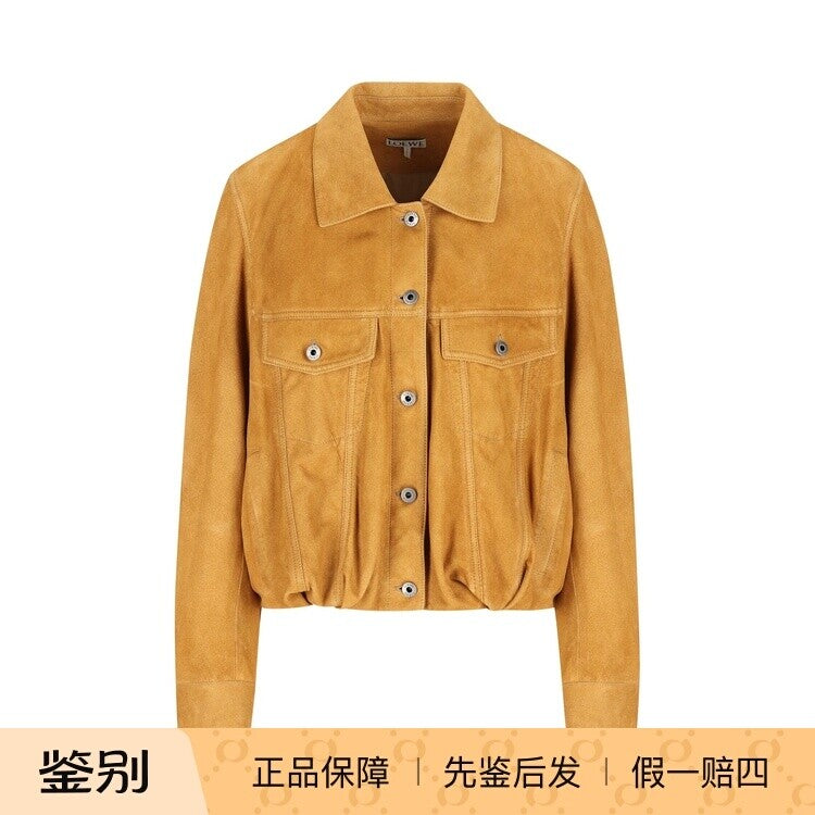 Loewe Women's Leather Jacket in Camel