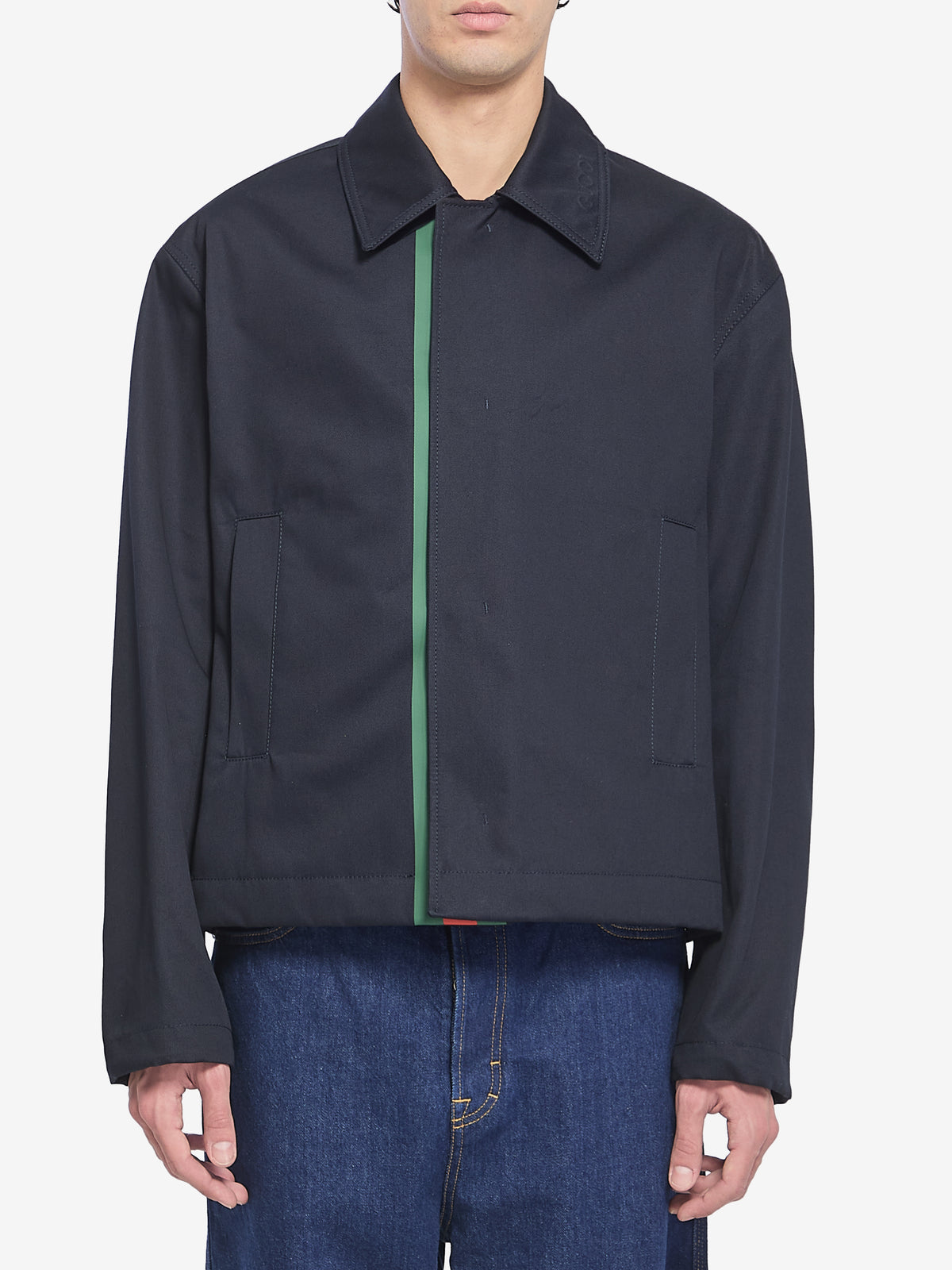 Gucci Men's Cotton Gabardine Jacket in Blue