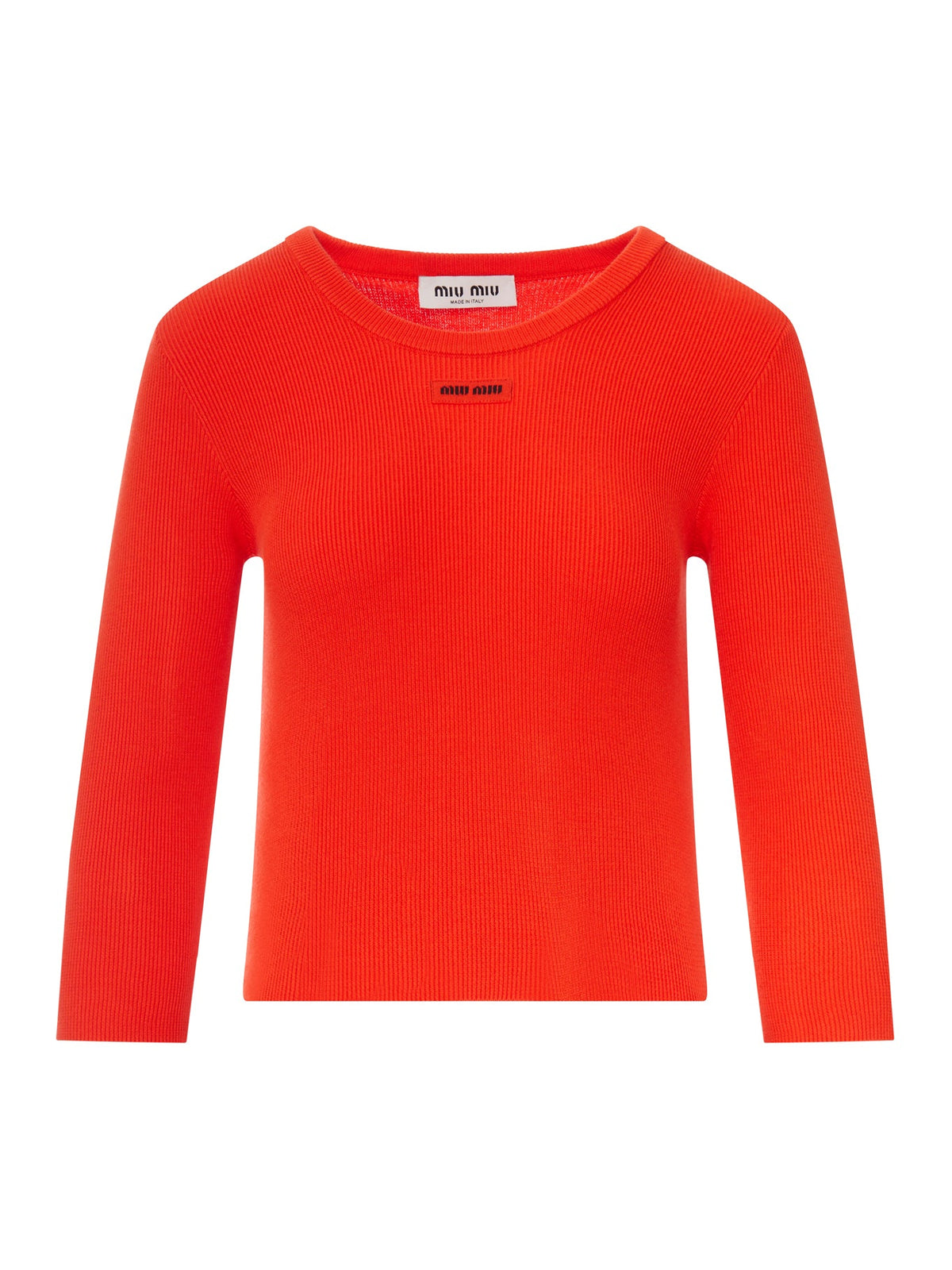 Miu Miu Women's CREW NECK COTTON SWEATER in Orange