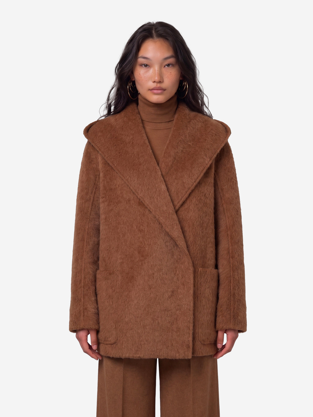 Max Mara Women's Golf Short Coat in Brown