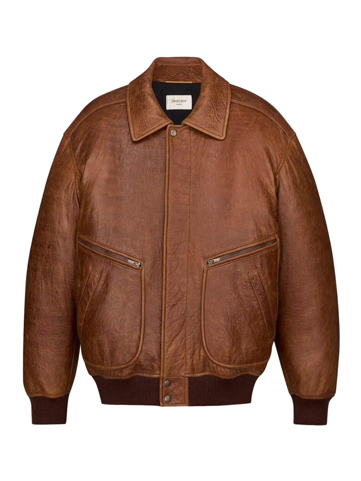 Saint Laurent Women's PADDED BOMBER JACKET in Brown