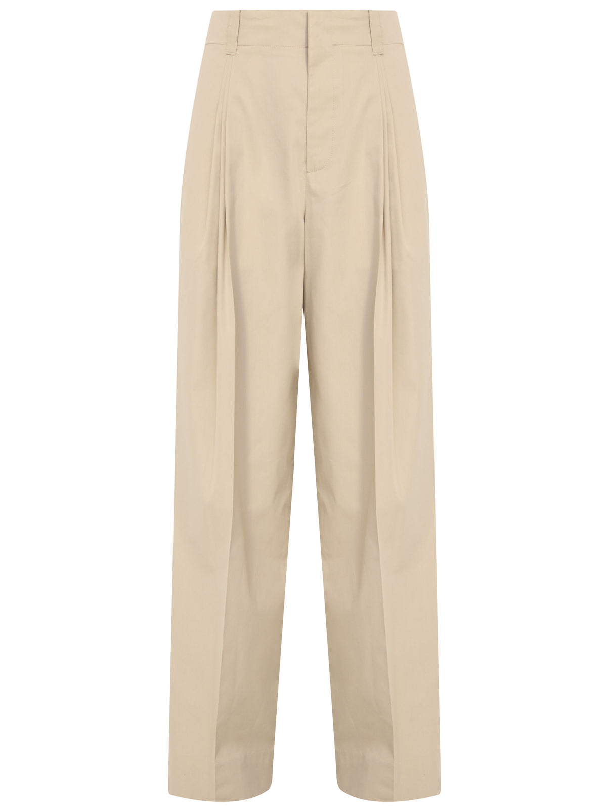 Bottega Veneta Women's Pleated Pants in Beige