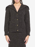 Bottega Veneta Women's English Rib Wool Cardigan in Brown