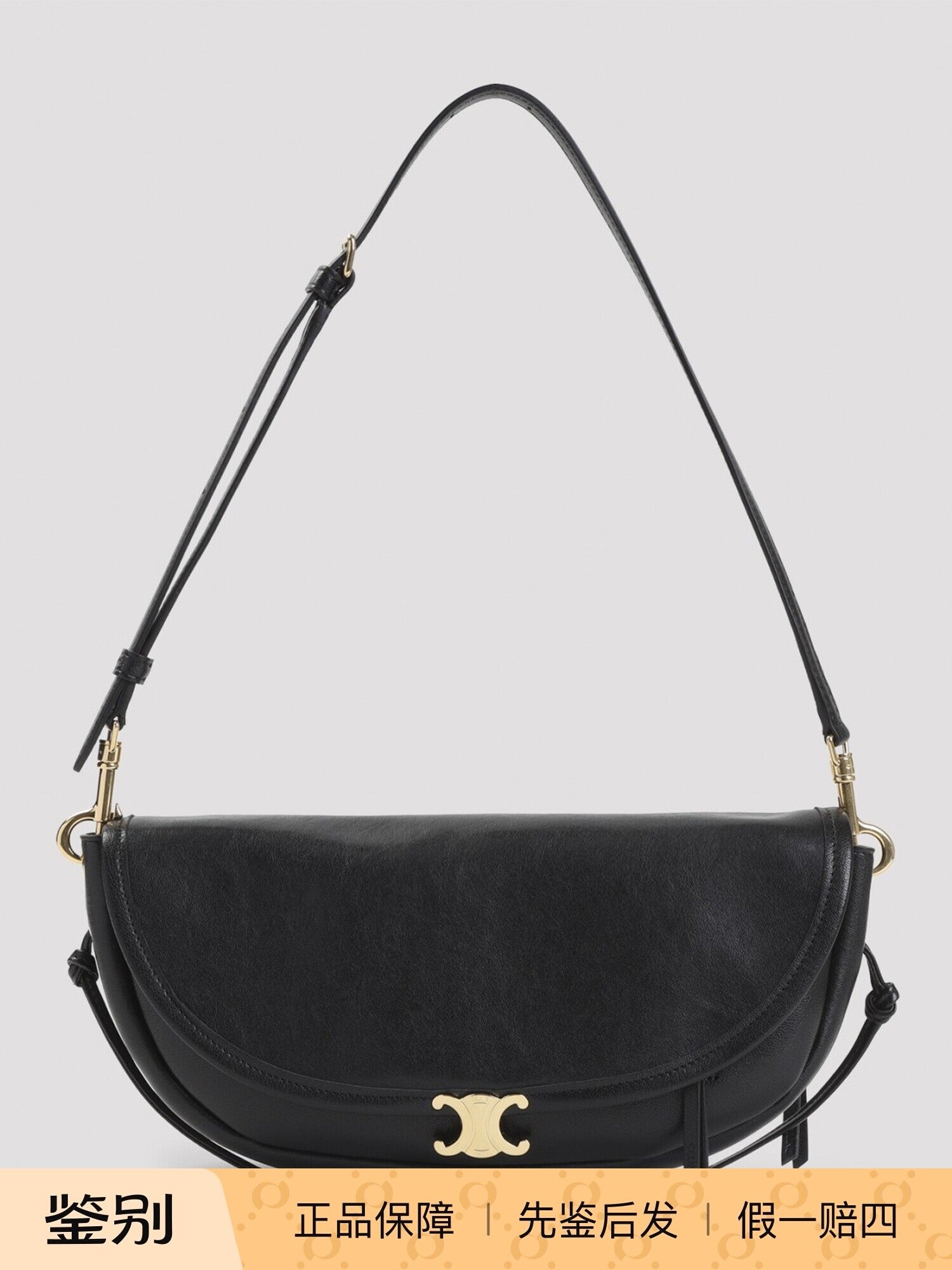Celine Women's Halfmoon Small Bag in Black