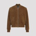 Ami Alexandre Mattiussi Men's Ami Paris Leather Jacket in Brown