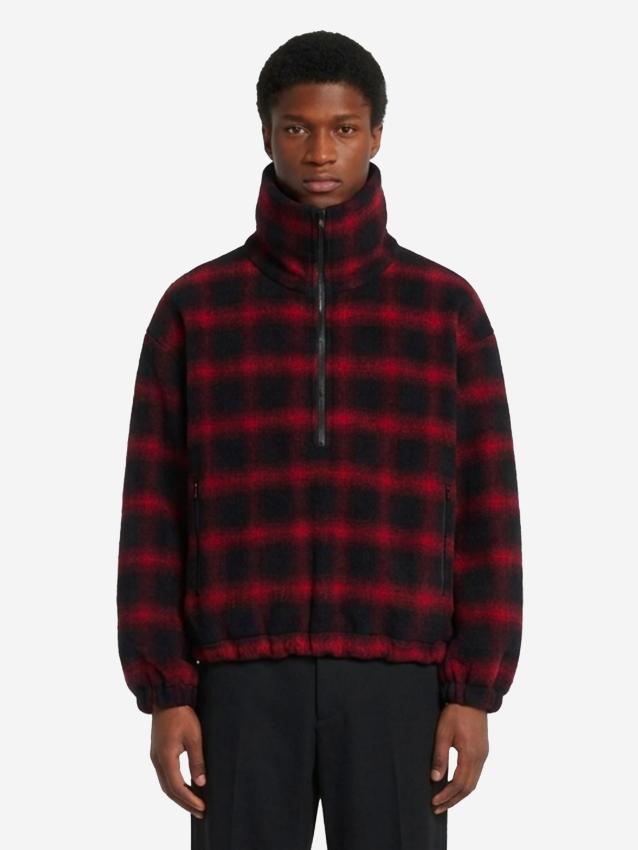 Balenciaga Men's Half-zip High-neck Jacket in Red