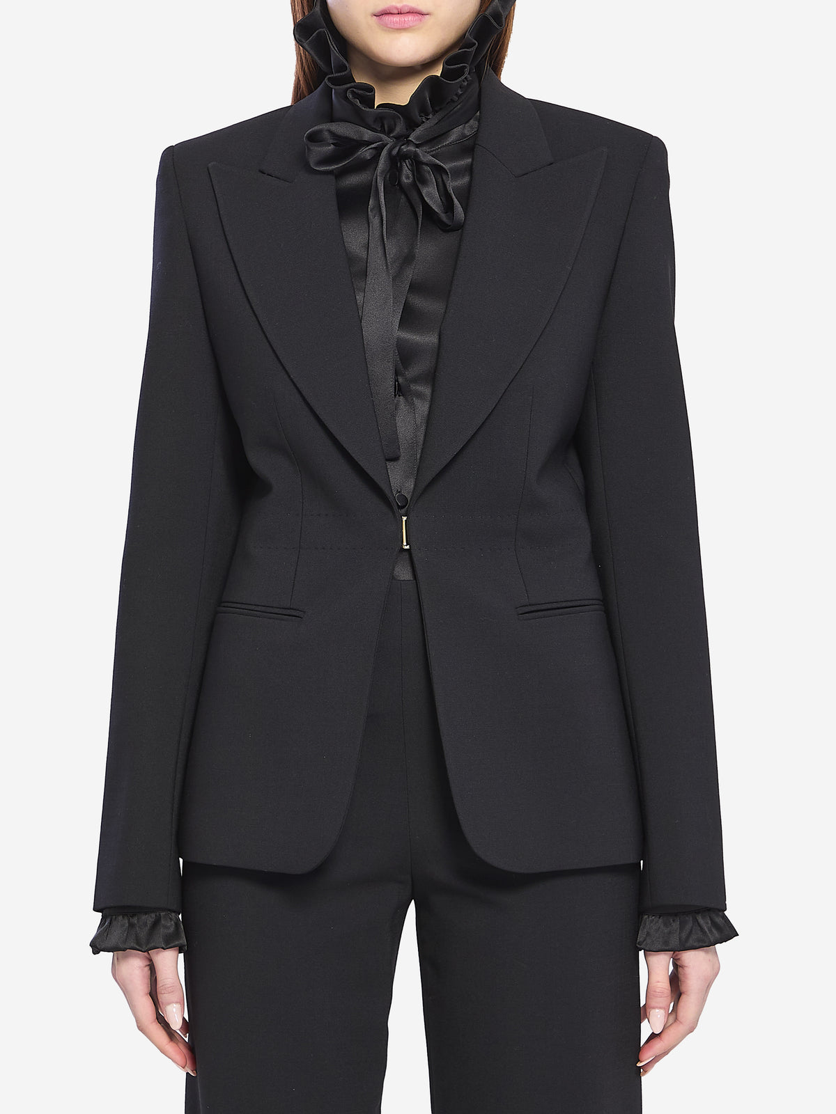 Gucci Women's Technical Stretch Wool Jacket in Black