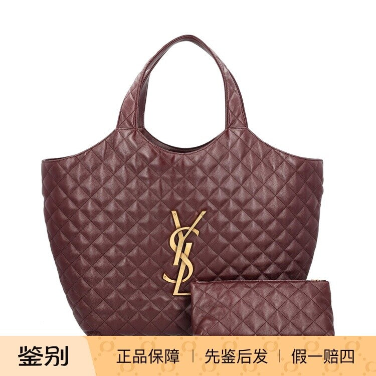 Saint Laurent Women's YSL Icare Bag in Burgundy