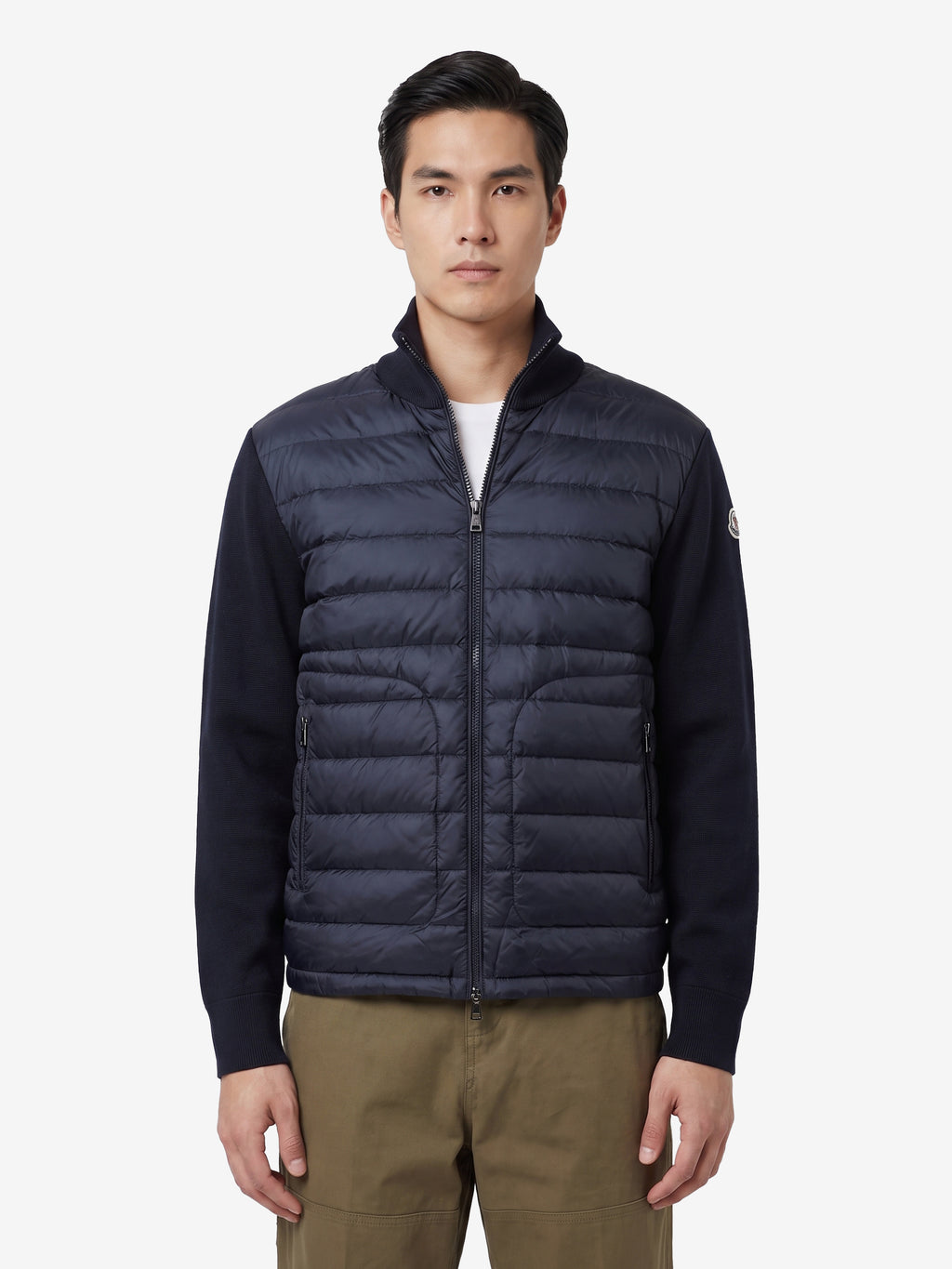 Moncler Men's Padded Zip Cardigan in Blue