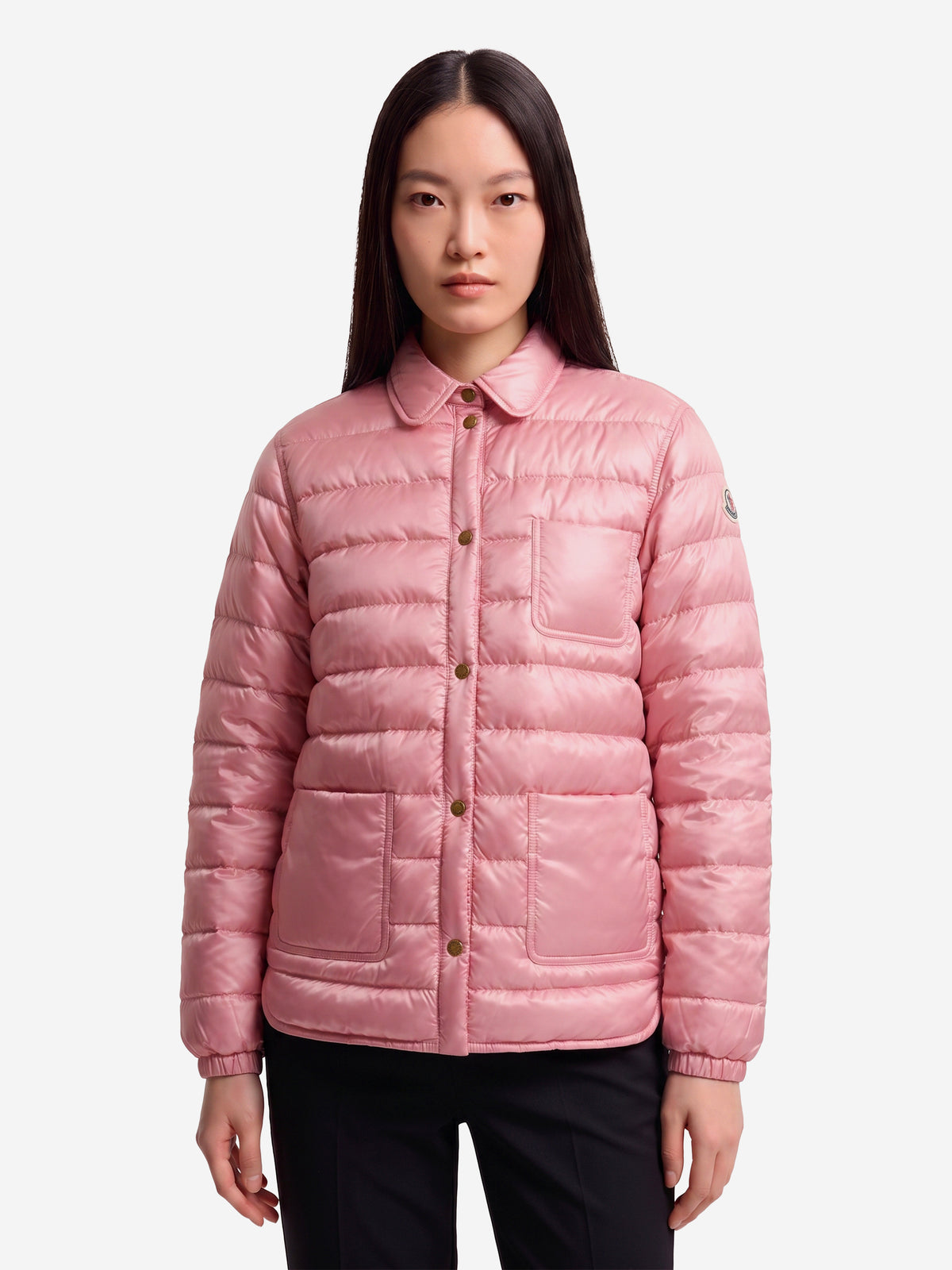 Moncler Women's Fouine Padded Shirt Jacket in Pink