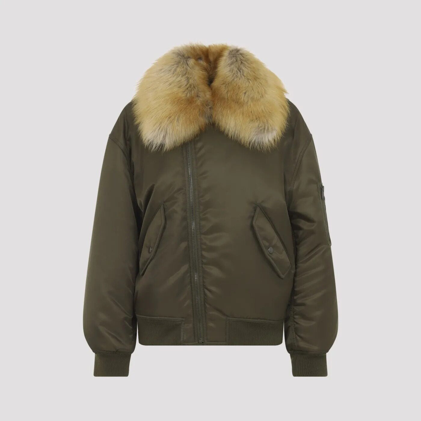 Saint Laurent Women's YSL Coat in Green