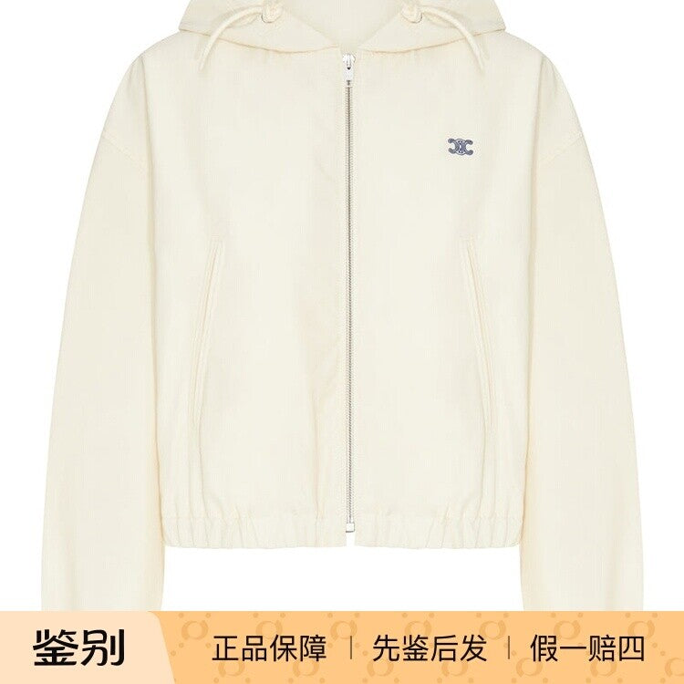 Celine Women's Logo Coat in White