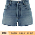 Miu Miu Women's Logo Shorts in Blue