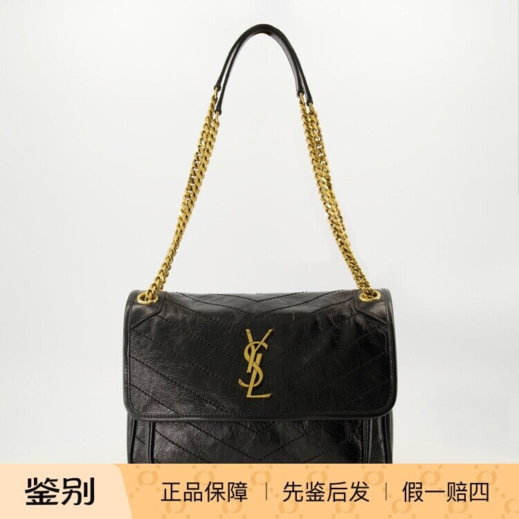 Saint Laurent Women's YSL Niki Medium Shoulder Bag in Black