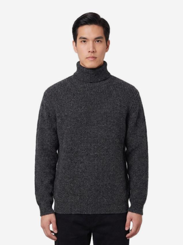Lemaire Men's Black High-neck Sweater in Black