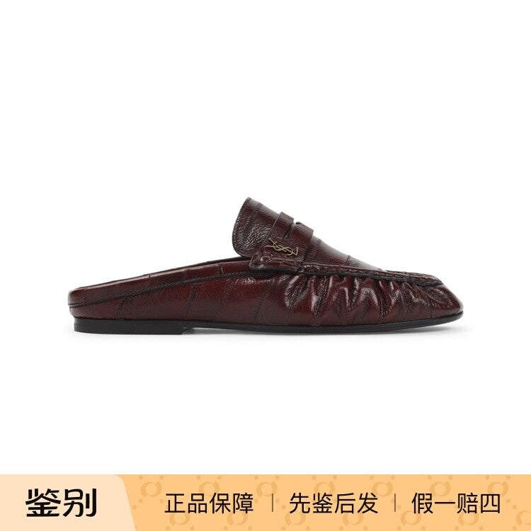 Ysl Women's Saint Laurent Le Loafer Shoes in Burgundy
