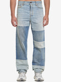 Gucci Men's Patchwork Denim Jeans in Light blue