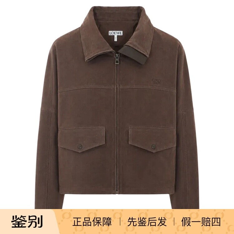 Loewe Women's Leather Jacket in Brown