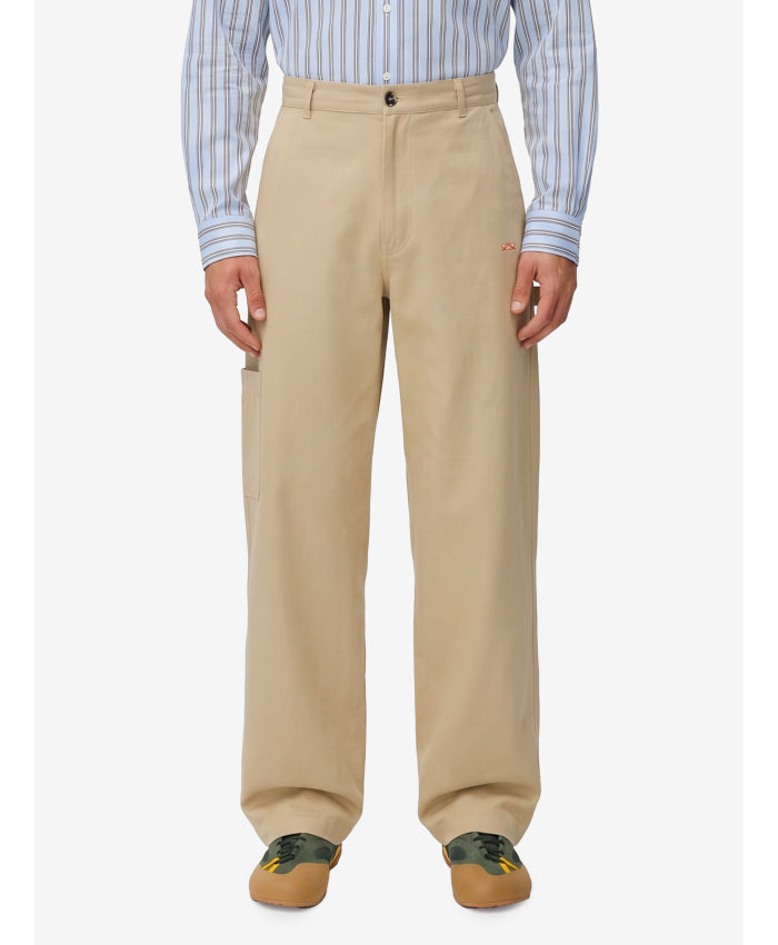Loewe Men's Beige Cotton Pants in Beige