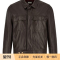 Brunello Cucinelli Men's Leather Jacket in Brown