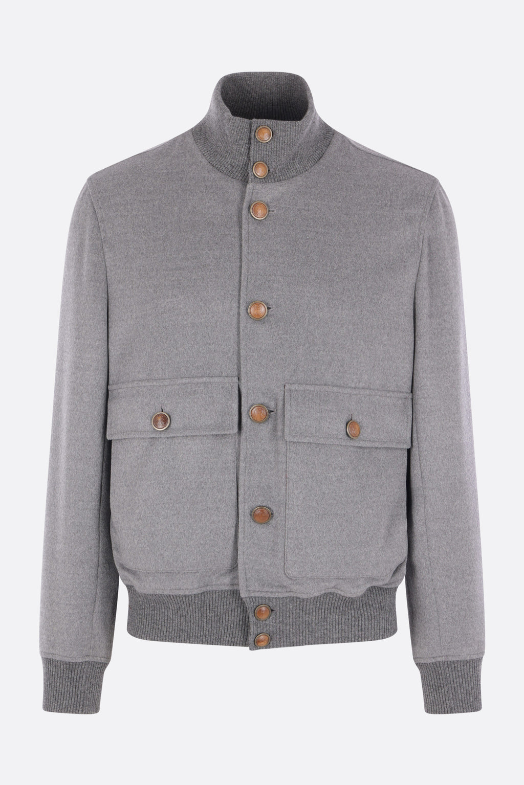 Brunello Cucinelli Men's Bomber Jacket in Grey