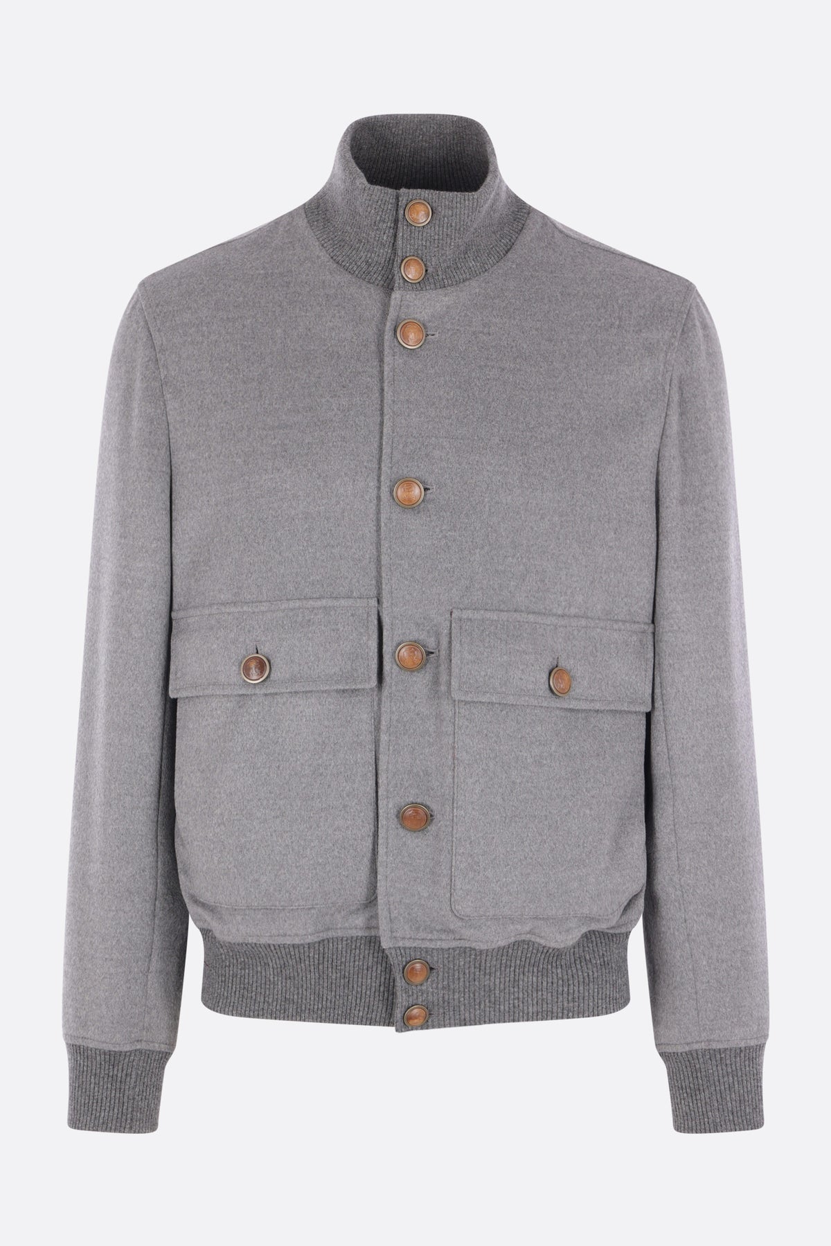 Brunello Cucinelli Men's Bomber Jacket in Grey