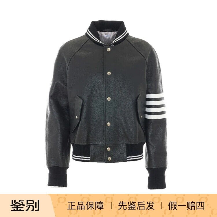 Thom Browne Men's Leather Jacket in Black