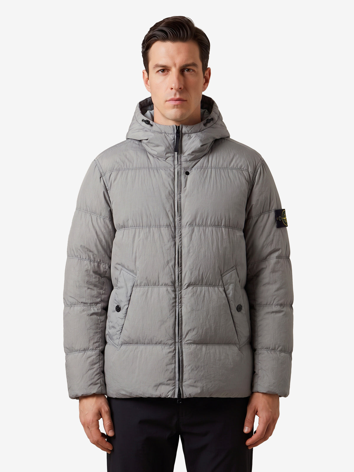Stone Island Men's Crinkle Reps NY Down Jacket in Grey