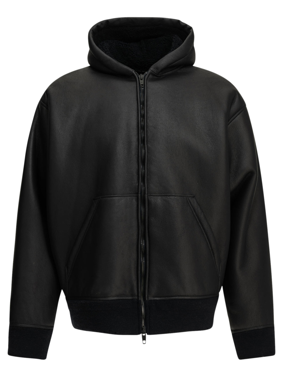 Balenciaga Men's Hooded shearling jacket in Blue