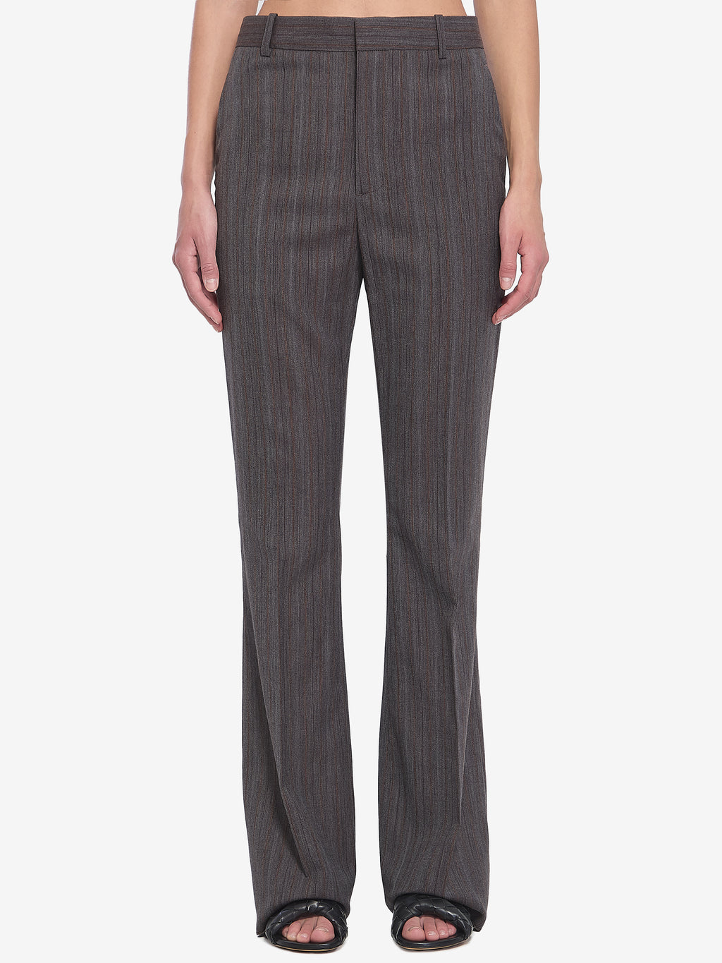 Bottega Veneta Women's Wool Trousers with Thin in Grey