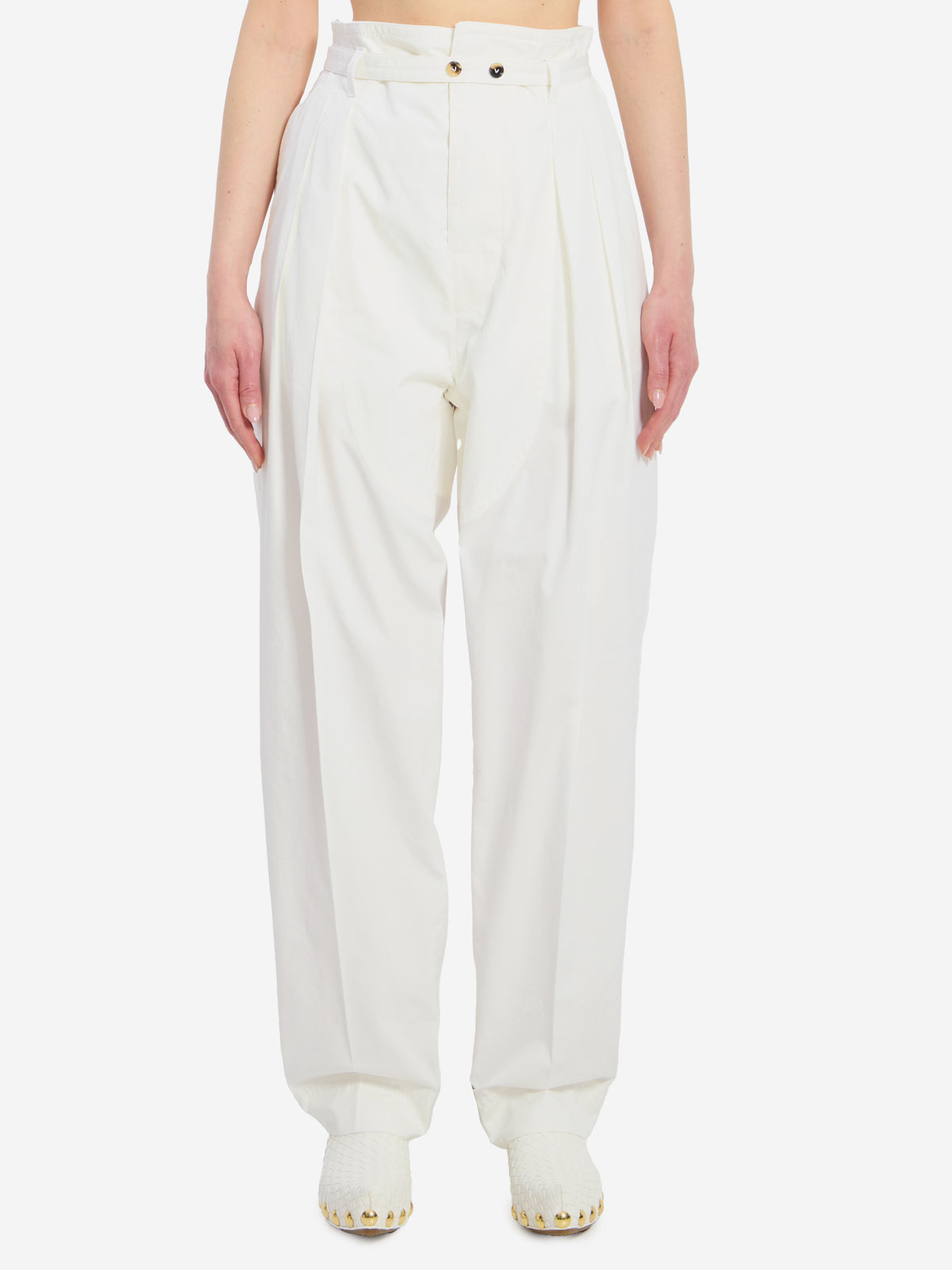 Bottega Veneta Women's Tapered Pants in White