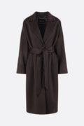 Kiton Women's Coat in Dark Brown Silk