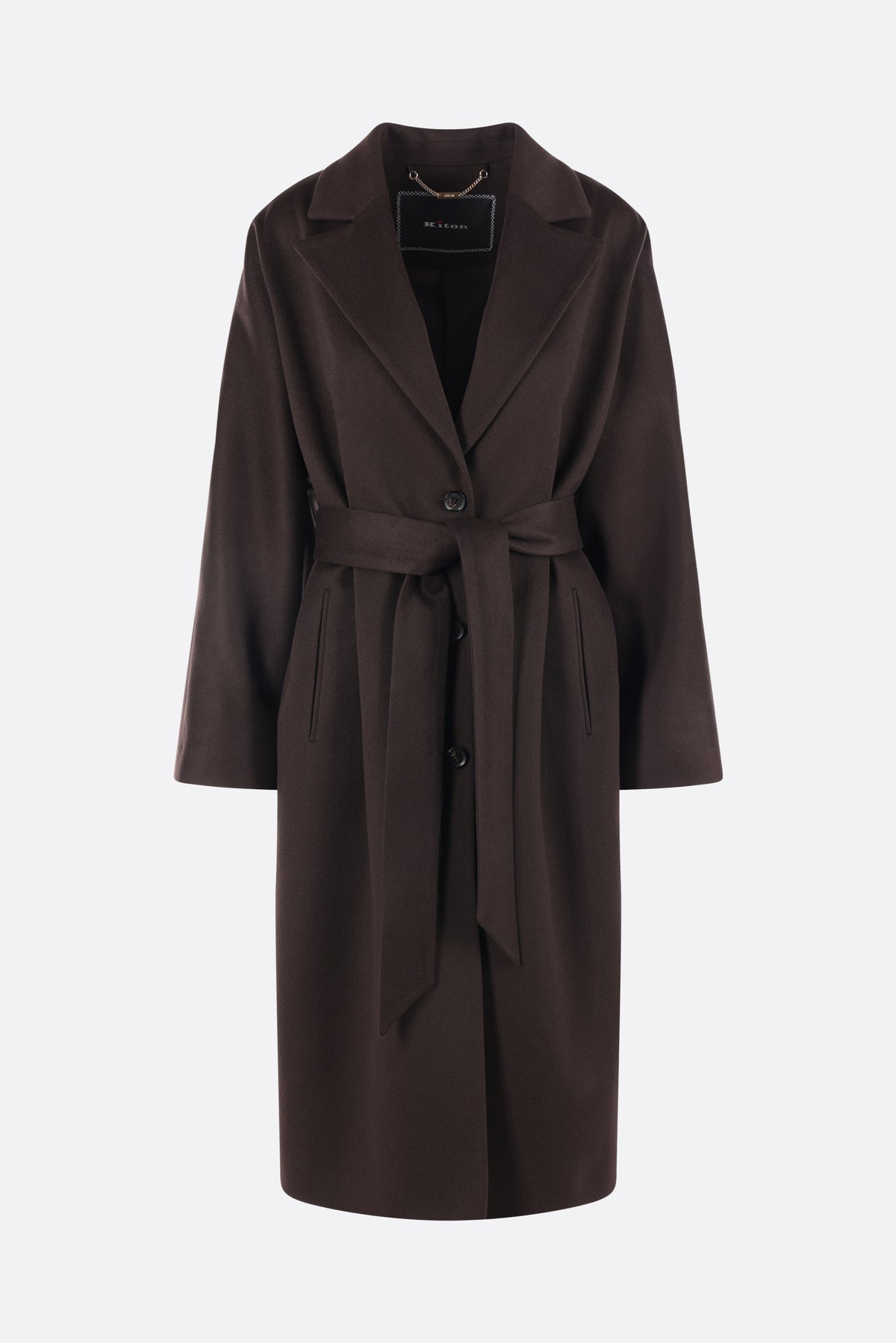 Kiton Women's Coat in Dark Brown Silk