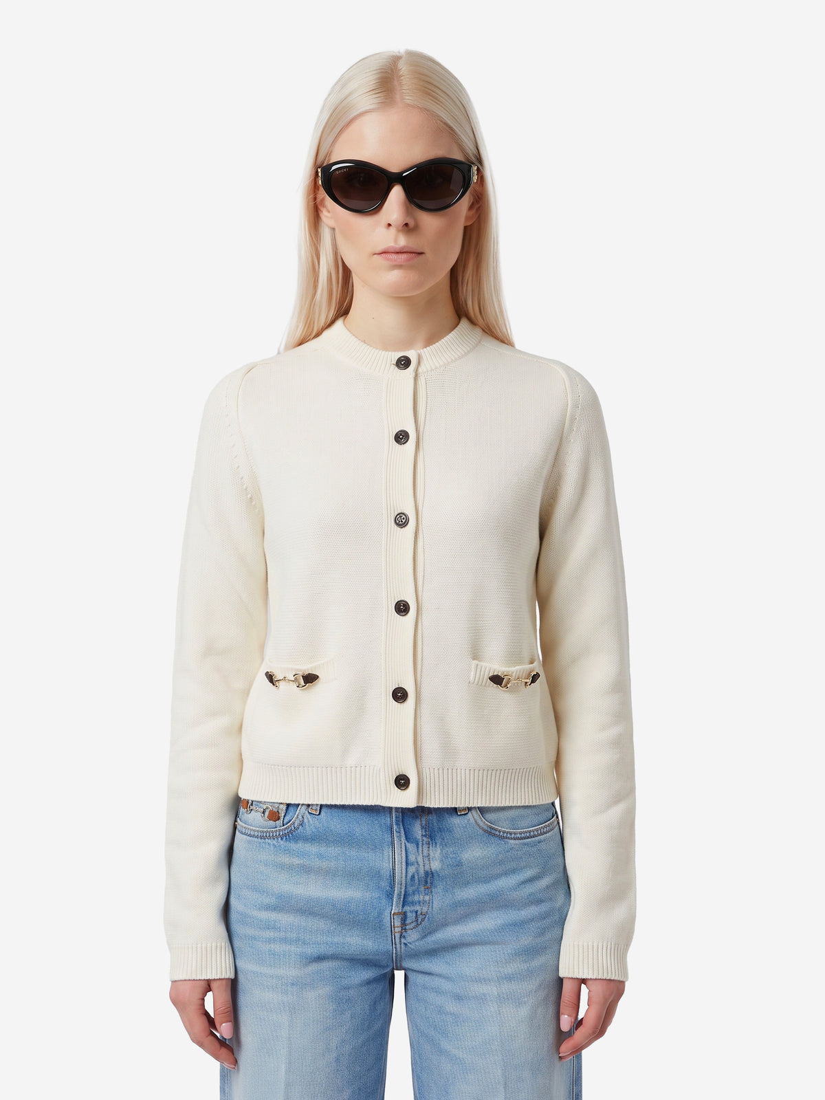 Gucci Women's Cashmere Wool Cardigan in White
