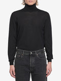 Saint Laurent Men's Wool Turtleneck Sweater in Black