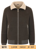 Brunello Cucinelli Men's Leather Jacket in Grey