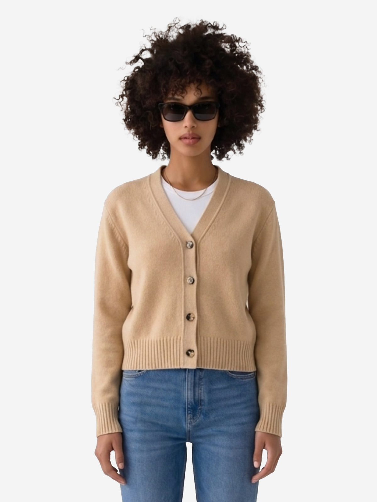 Bottega Veneta Women's Beige Cashmere Cardigan in Beige