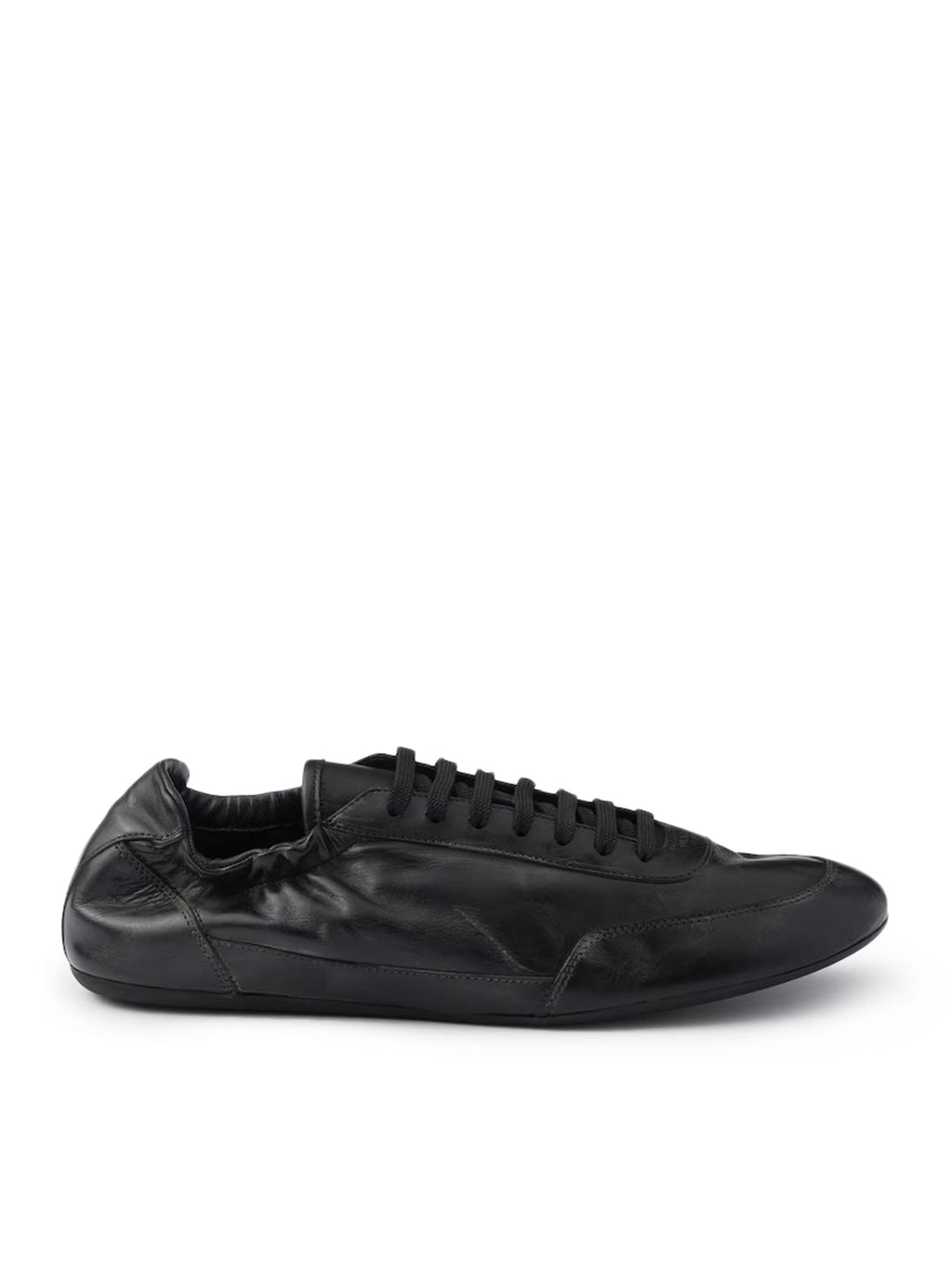 Prada Men's COLLAPSE LEATHER SNEAKERS in Black