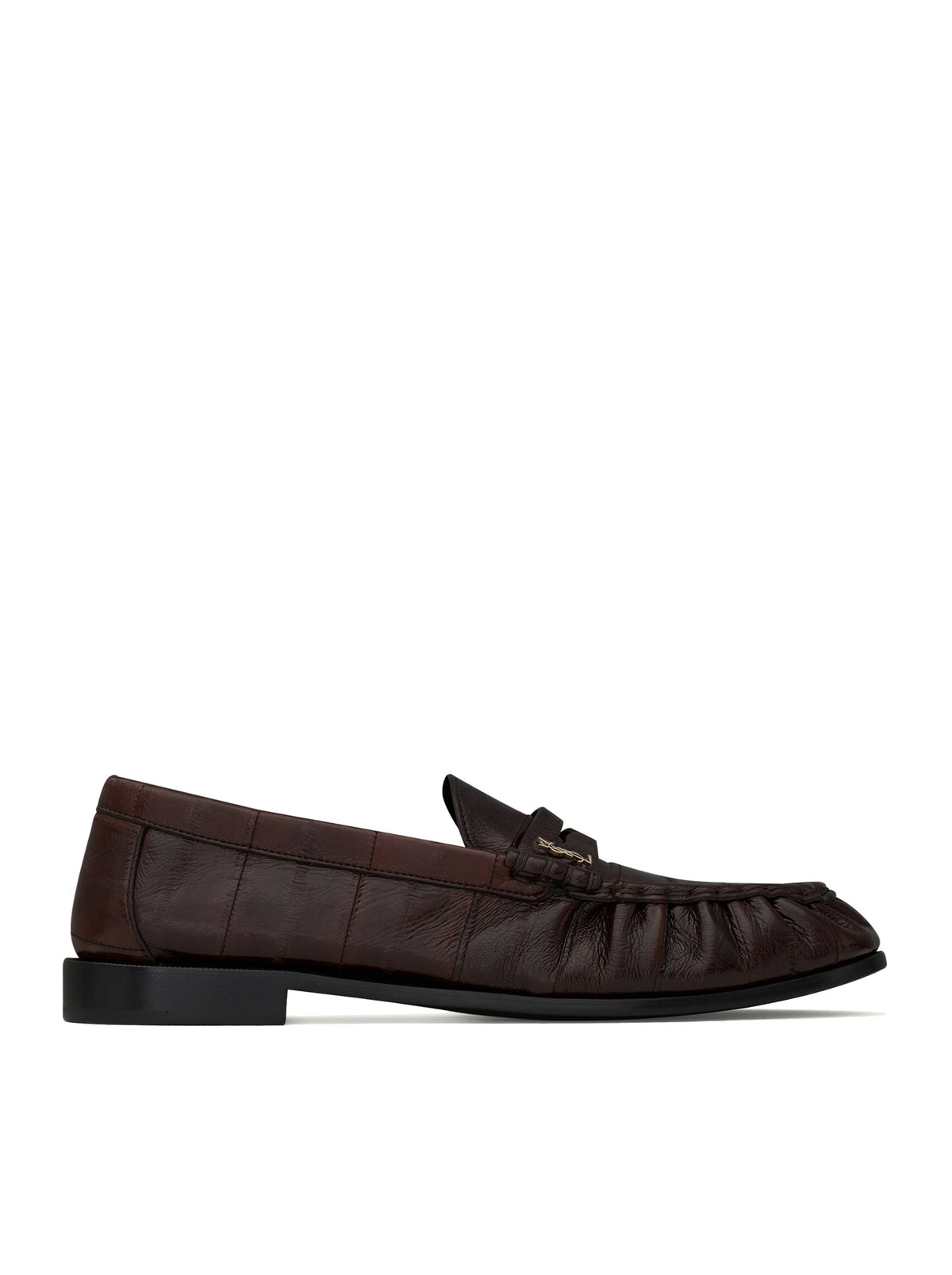 Saint Laurent Men's SOFT HAGFISH LOAFERS in Brown