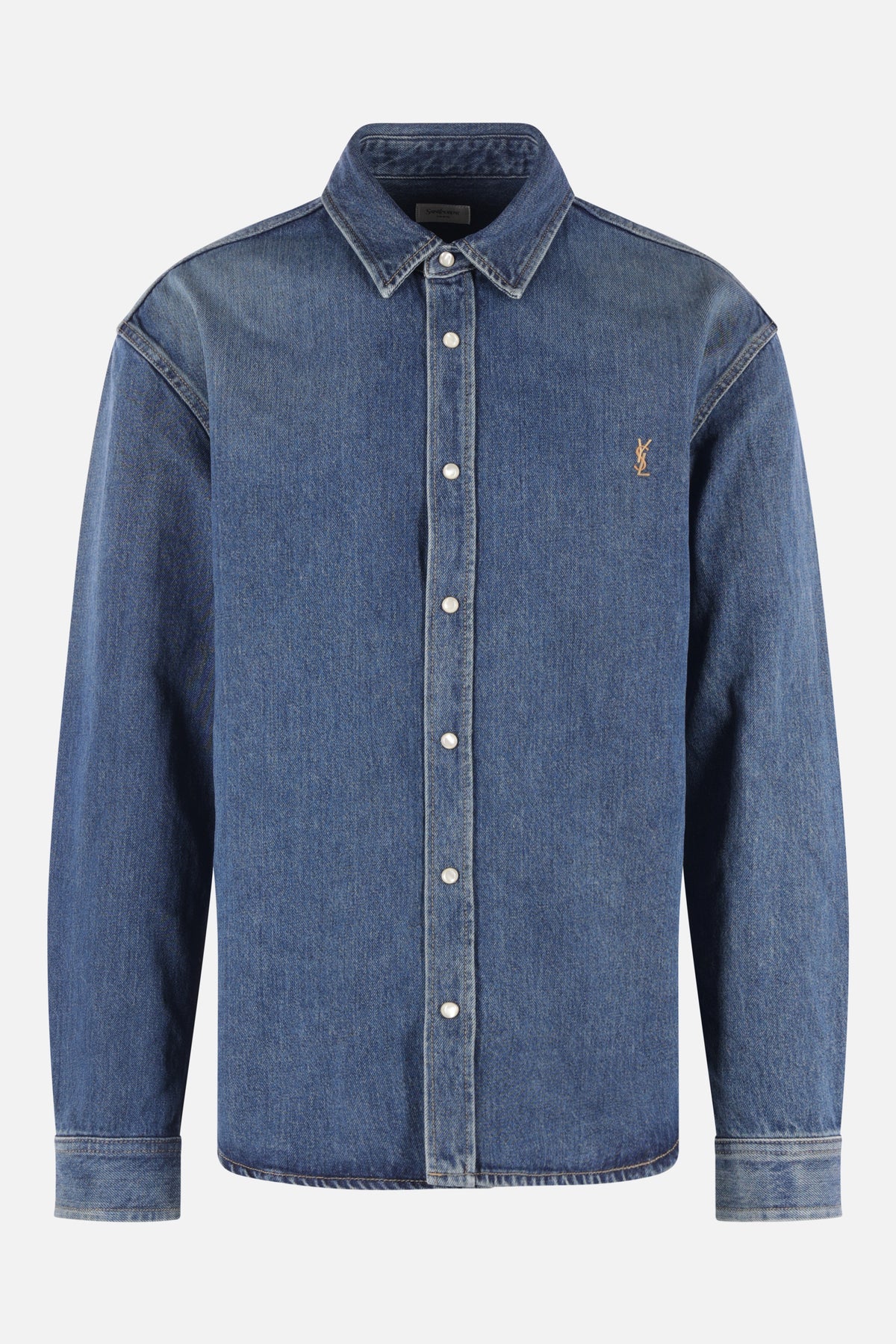 Saint Laurent Men's Shirt in Reef Blue