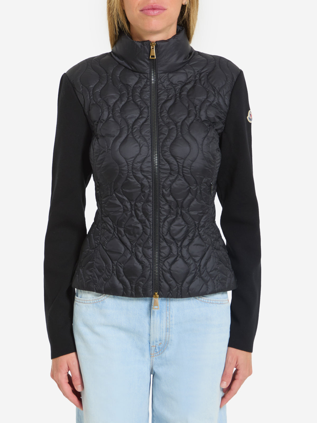 Moncler Women's Padded Zip Cardigan in Black