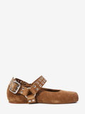 Alaia Women's Suede Ballet Flats in Brown