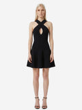 Alaia Women's Cross-front Knit Mini Dress in Black