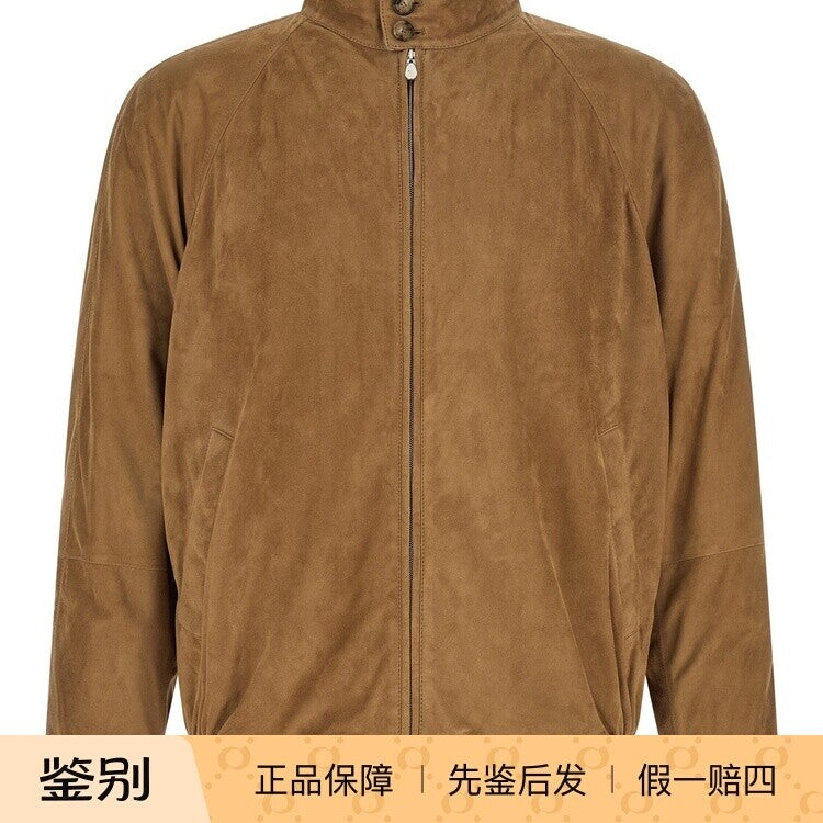 Brunello Cucinelli Men's Leather Jacket in Brown