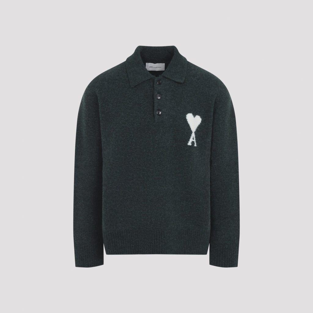 Ami Alexandre Mattiussi Ami Paris Adc Polo Shirt in Green
