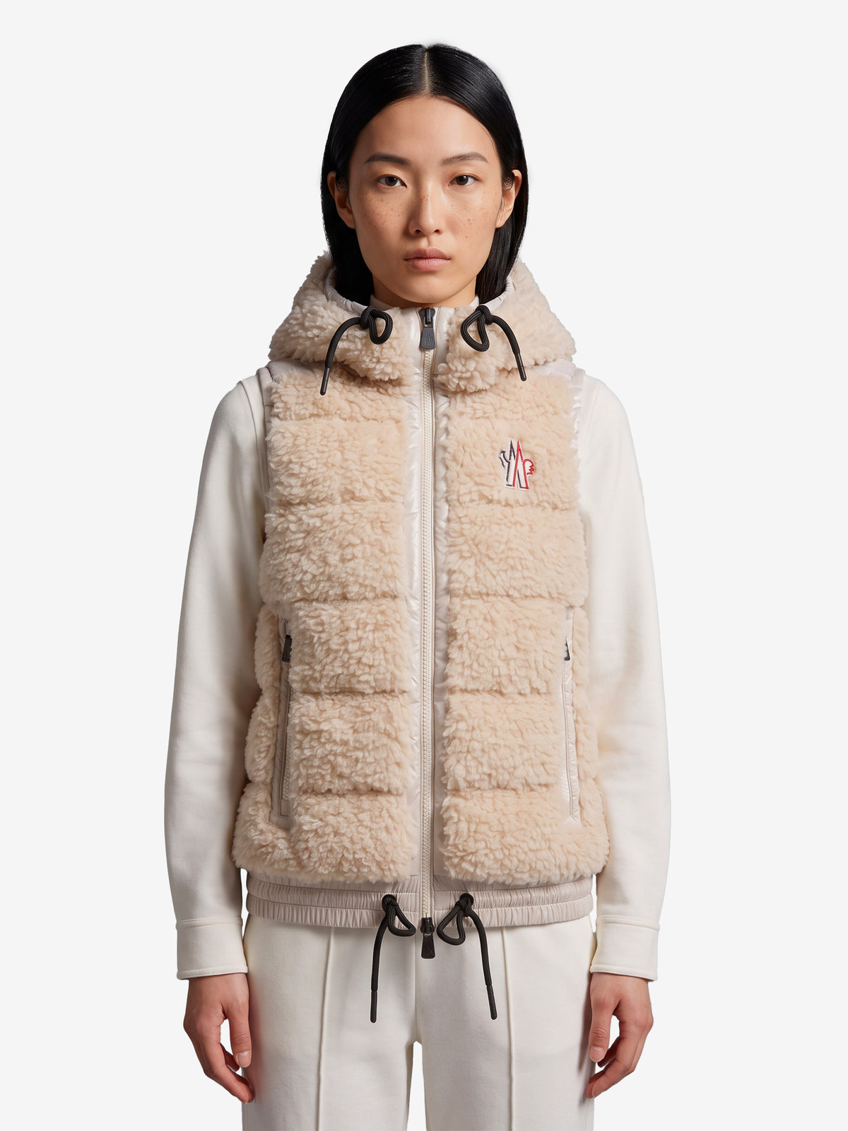 Moncler Grenoble Women's Teddy Fleece Gilet in Beige