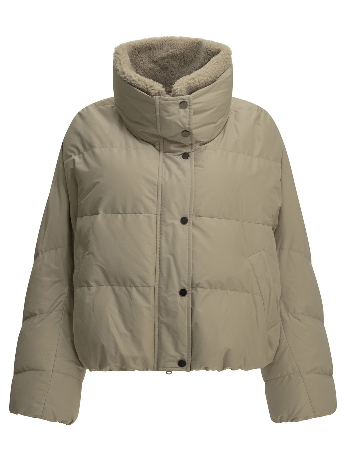 Brunello Cucinelli Women's Short Down Jacket in Beige