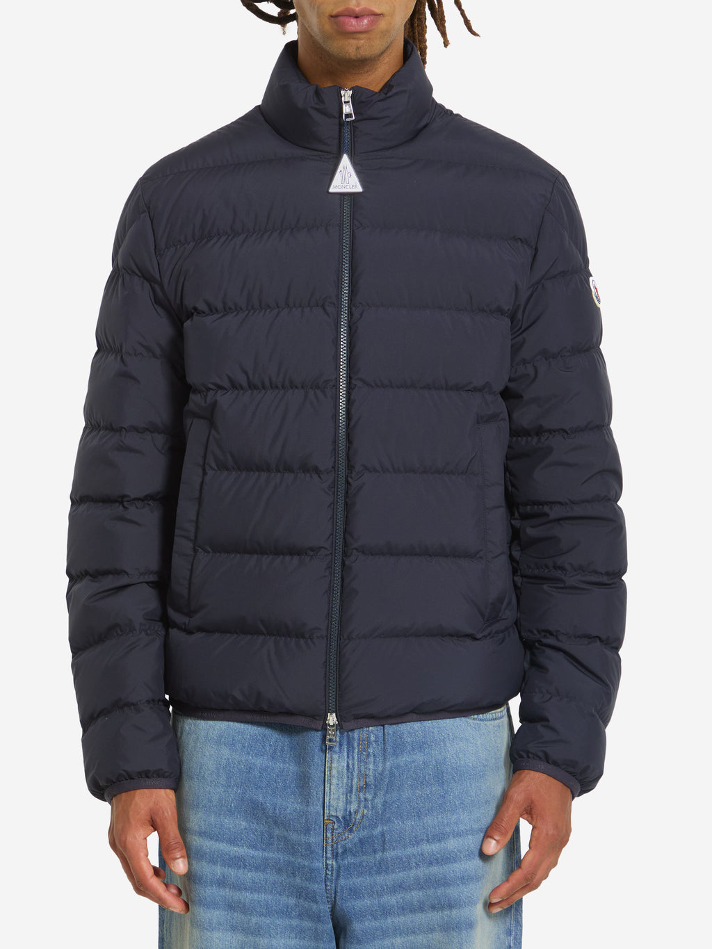 Moncler Men's Short Down Jacket Baudinet in Blue