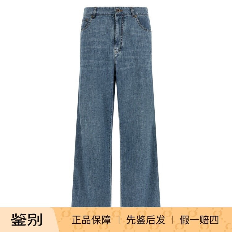 Miu Miu Women's Logo Jeans in Blue