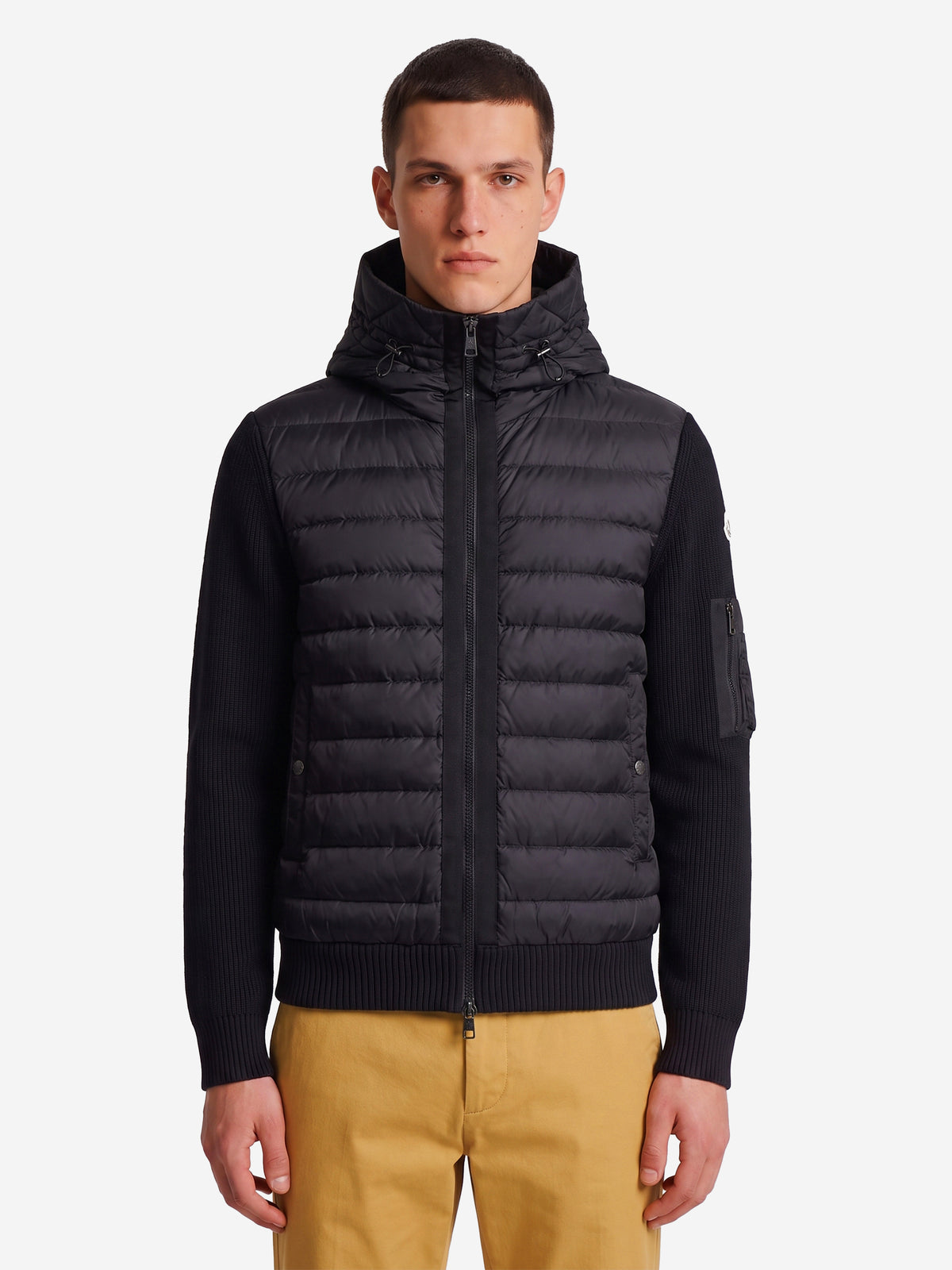 Moncler Men's Padded Zip-up Cardigan in Black